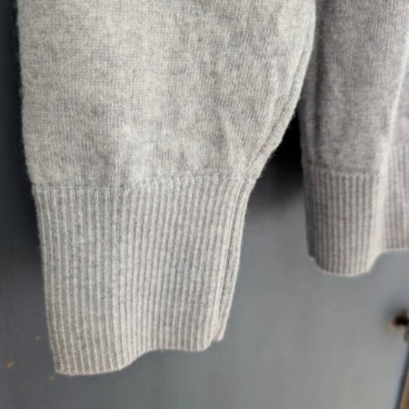 Paloma Merino Wool Sweater Light Heather Grey V-neck 3/4 Sleeve SP - Picture 4 of 6